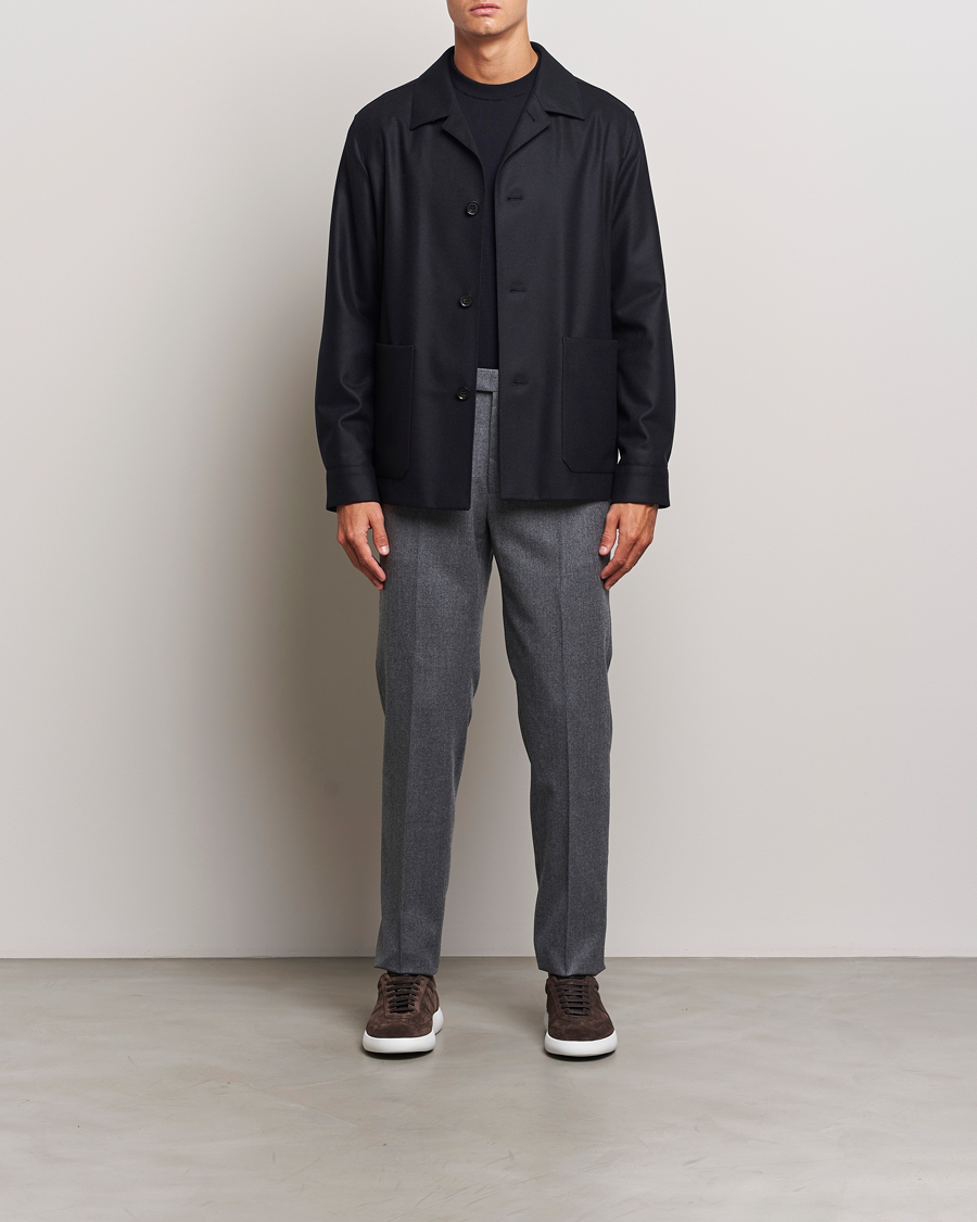 Uomini | Giacche | Zegna | Flannel Chore Jacket Black