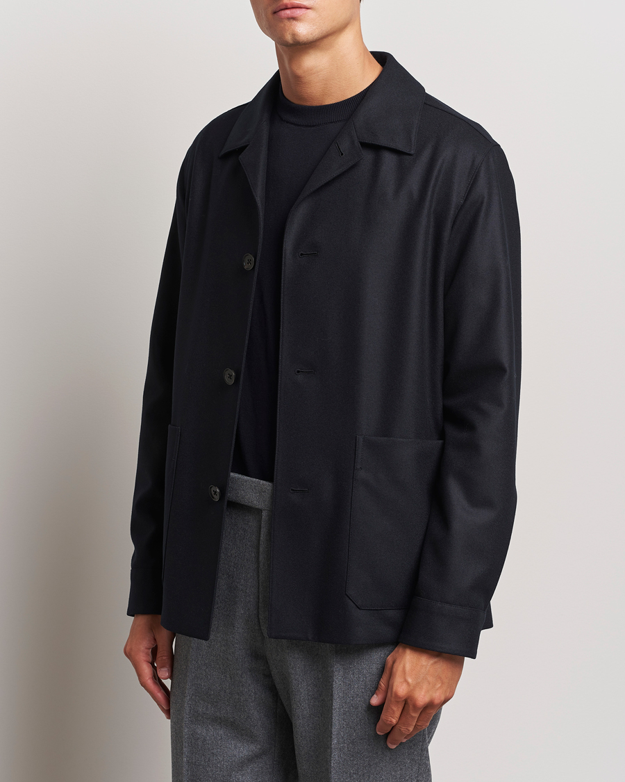 Uomini | Giacche | Zegna | Flannel Chore Jacket Black