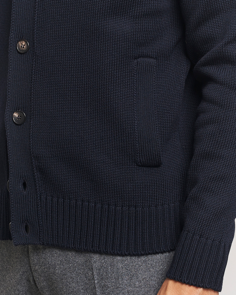 Uomini | Maglieria | Zanone | Virgin Merino Wool Chioto Cardigan Navy