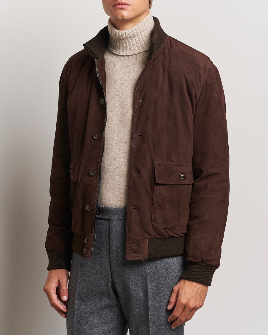 Uomini | Giacche | Valstar | Goose Down Valstarino Dark Brown Suede