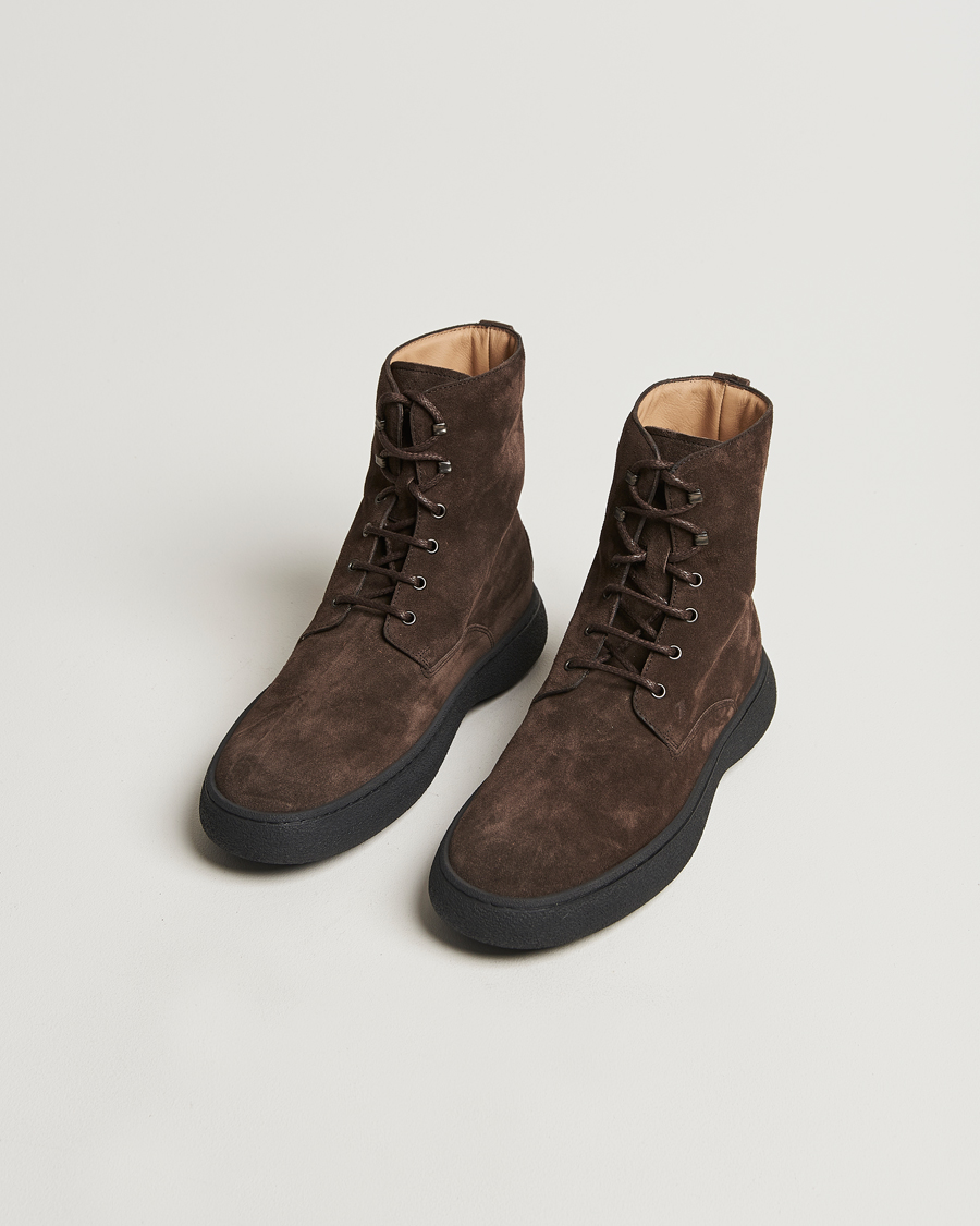 Uomini | Tod's Gommino Winter Boots Dark Brown Suede | Tod's | Gommino Winter Boots Dark Brown Suede