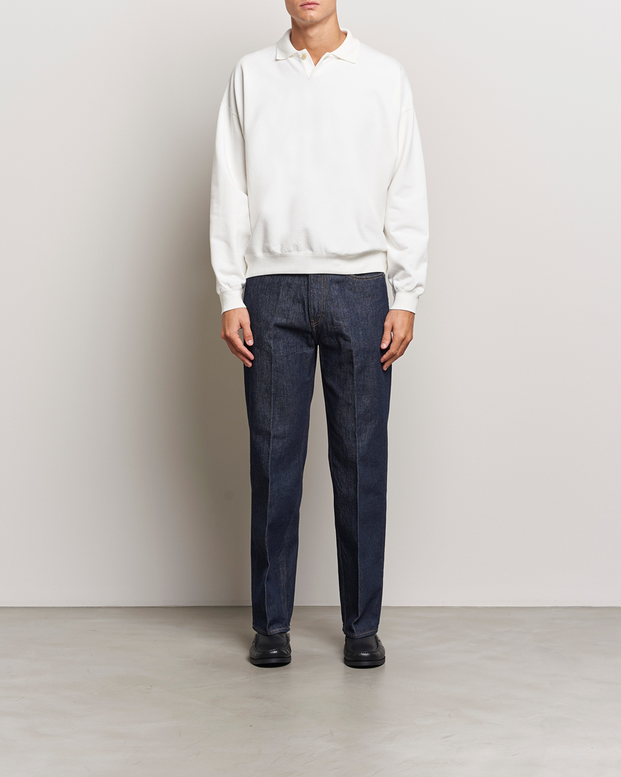 Uomini | Maglieria | Auralee | Pima Cotton Long Sleeve Polo White