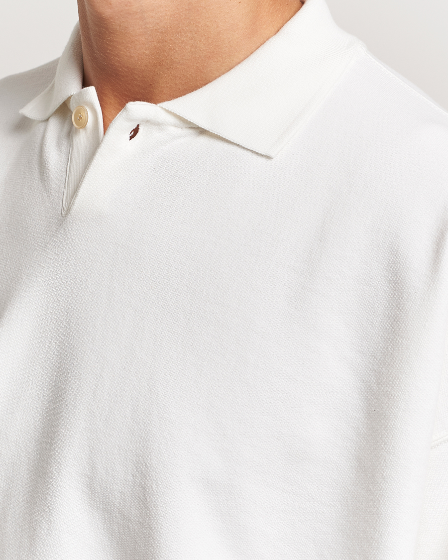 Uomini | Maglieria | Auralee | Pima Cotton Long Sleeve Polo White