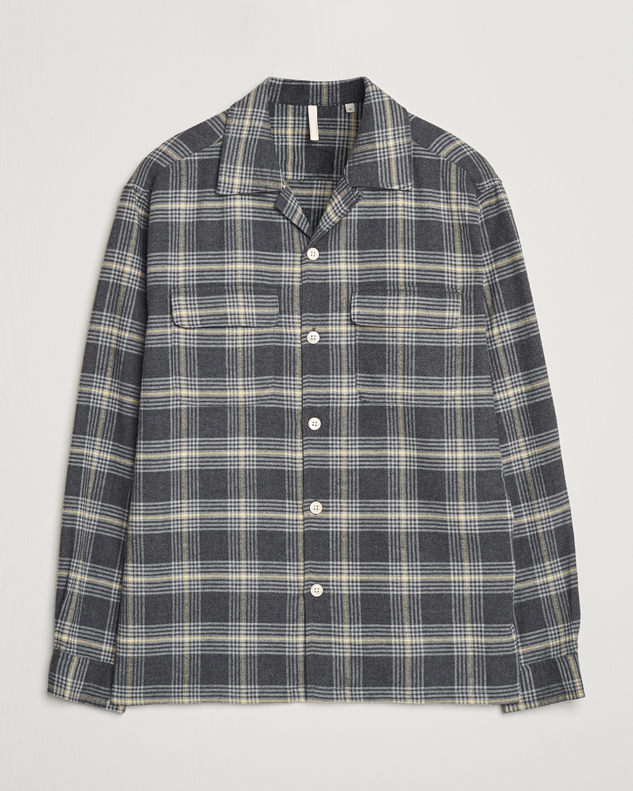 Uomini | Camicie | Sunflower | Flannel Pocket Shirt Grey Check