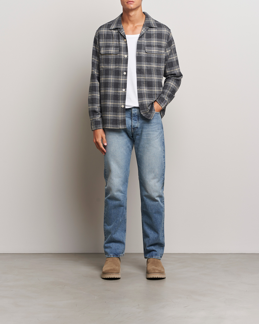 Uomini | Camicie | Sunflower | Flannel Pocket Shirt Grey Check