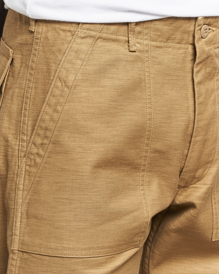 Uomini | Pantaloni | orSlow | Slim Fit Original Sateen Fatigue Pants Khaki