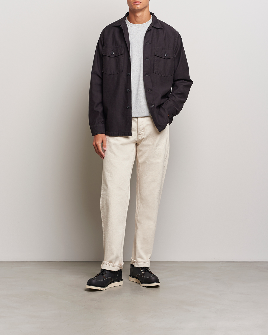 Uomini | Camicie | orSlow | Cotton Sateen US Army Overshirt Black