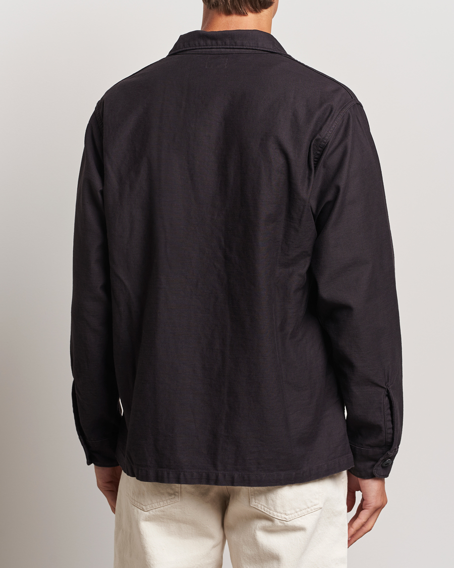 Uomini | Camicie | orSlow | Cotton Sateen US Army Overshirt Black