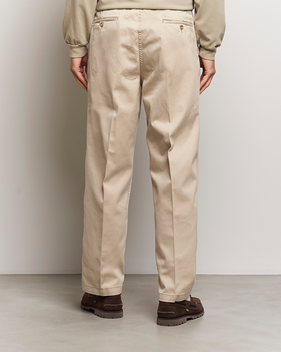 Uomini | Pantaloni | orSlow | Two Tuck Wide Trousers Khaki