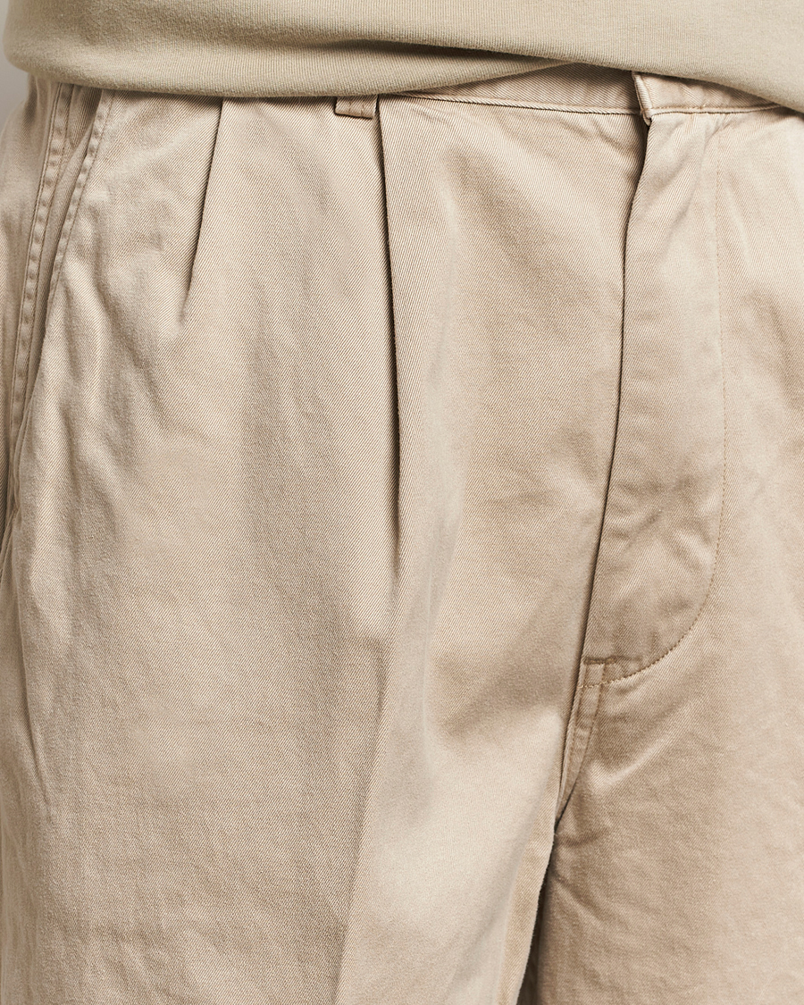 Uomini | Pantaloni | orSlow | Two Tuck Wide Trousers Khaki