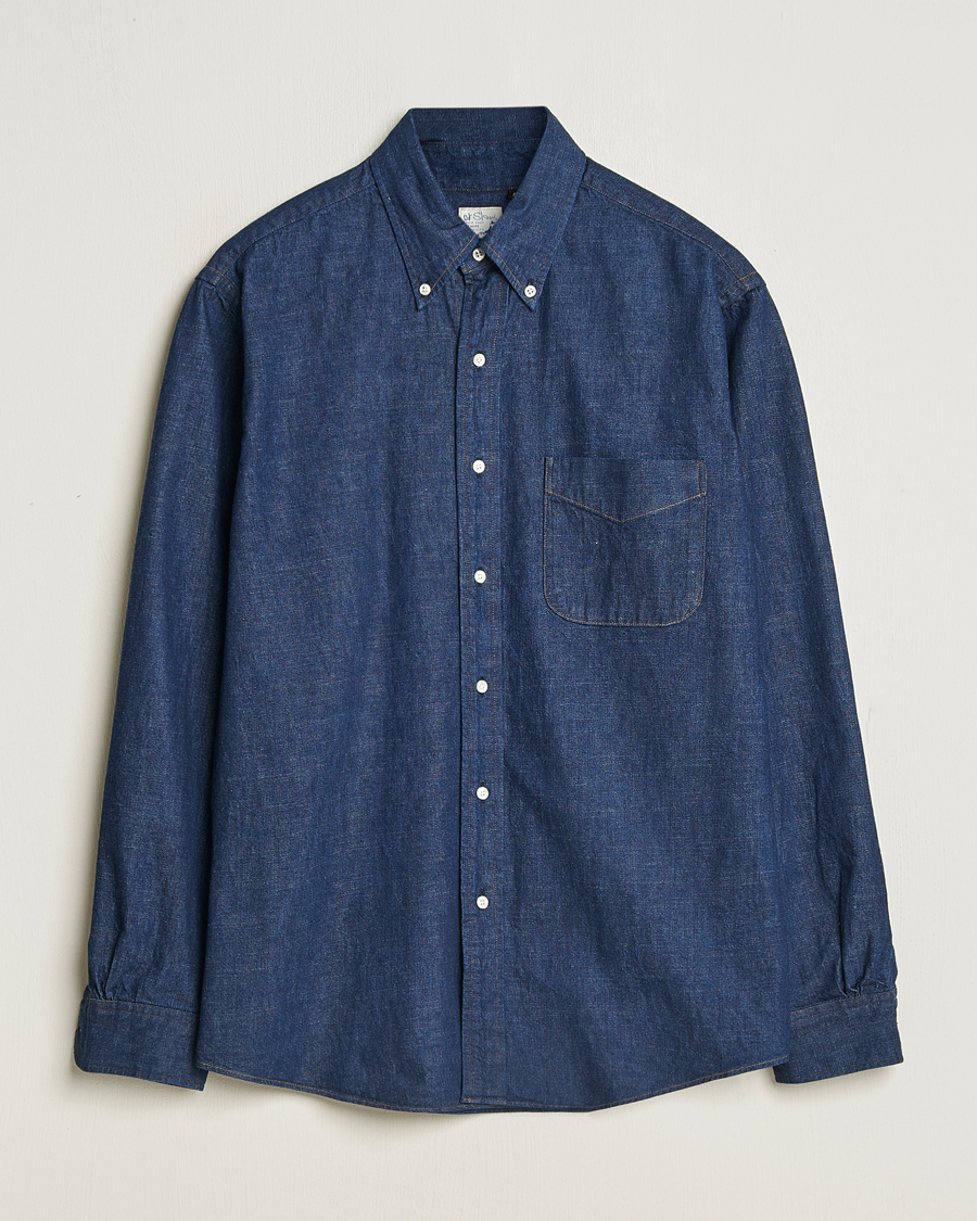 Uomini | Camicie | orSlow | Denim Button Down Shirt One Wash