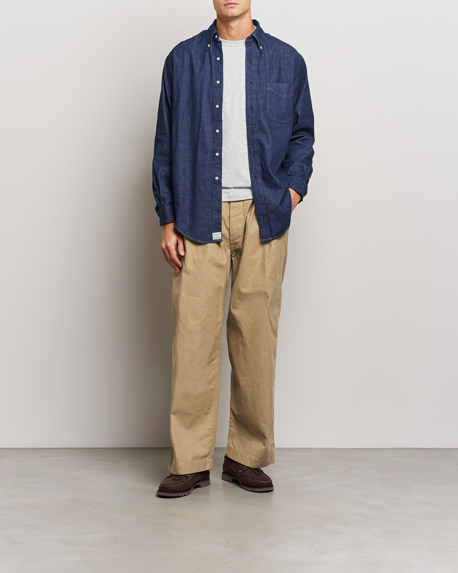 Uomini | Camicie | orSlow | Denim Button Down Shirt One Wash