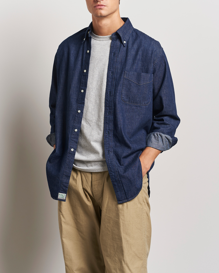 Uomini | Camicie | orSlow | Denim Button Down Shirt One Wash