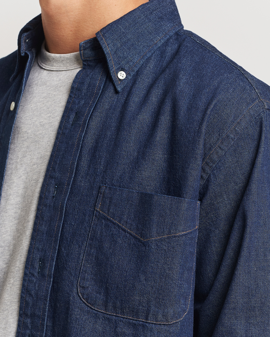 Uomini | Camicie | orSlow | Denim Button Down Shirt One Wash