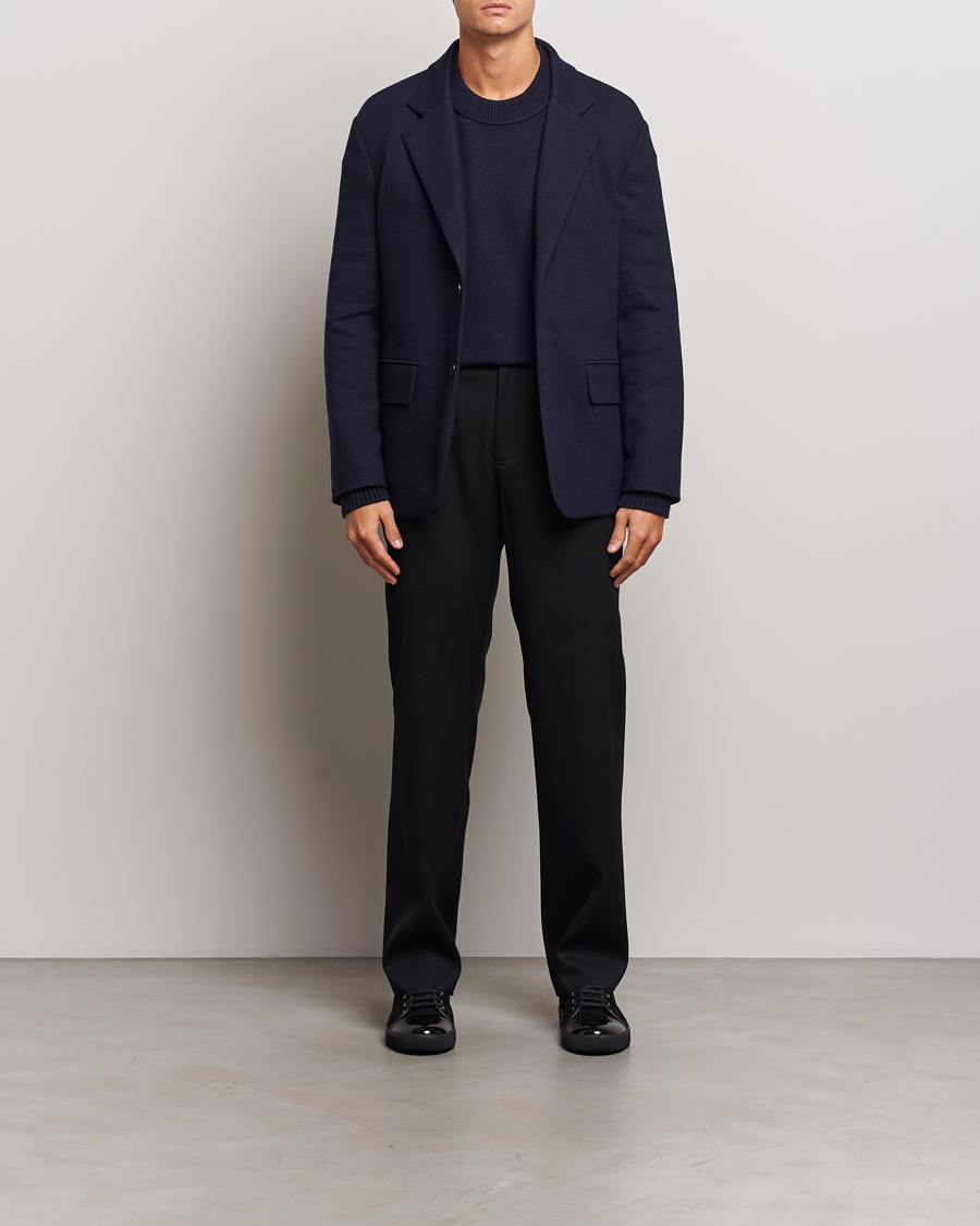 Uomini | Pantaloni | Lanvin | Casual Straight Wool Trousers Black