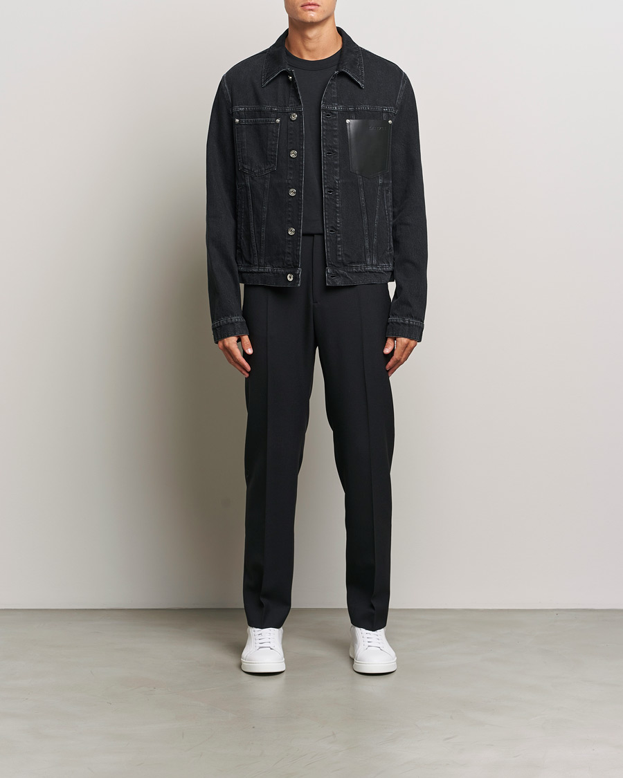 Uomini | Giacche | Lanvin | Leather Pocket Denim Jacket Black
