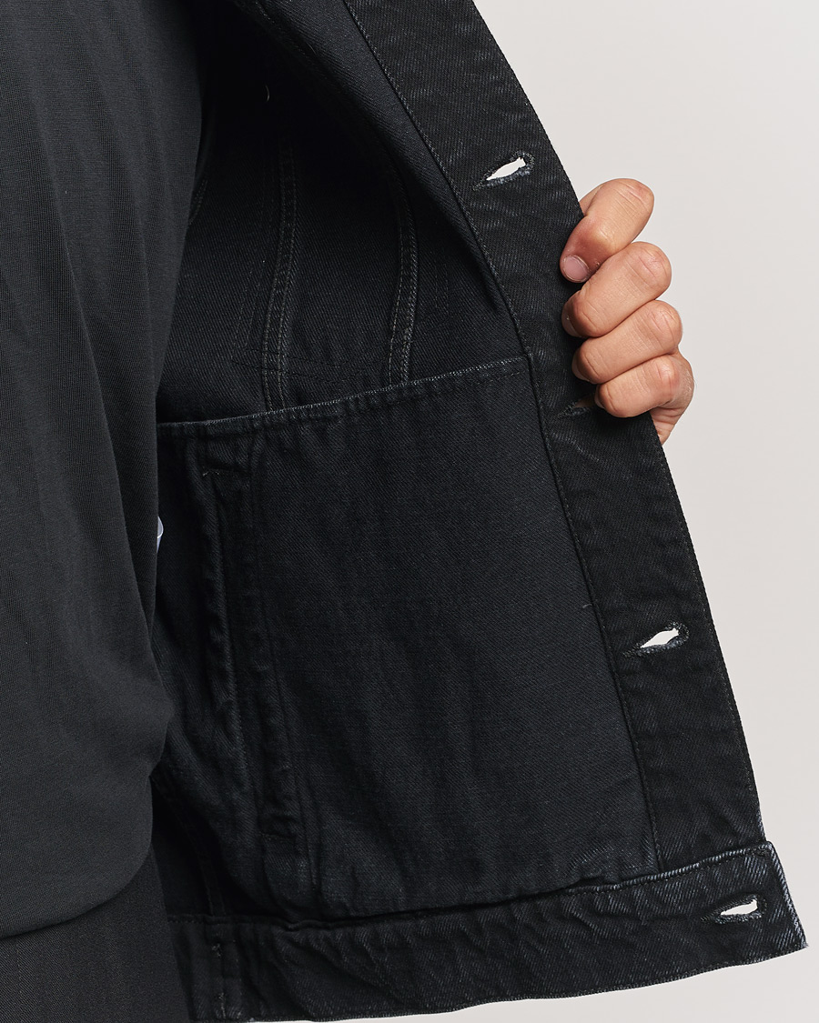 Uomini | Giacche | Lanvin | Leather Pocket Denim Jacket Black