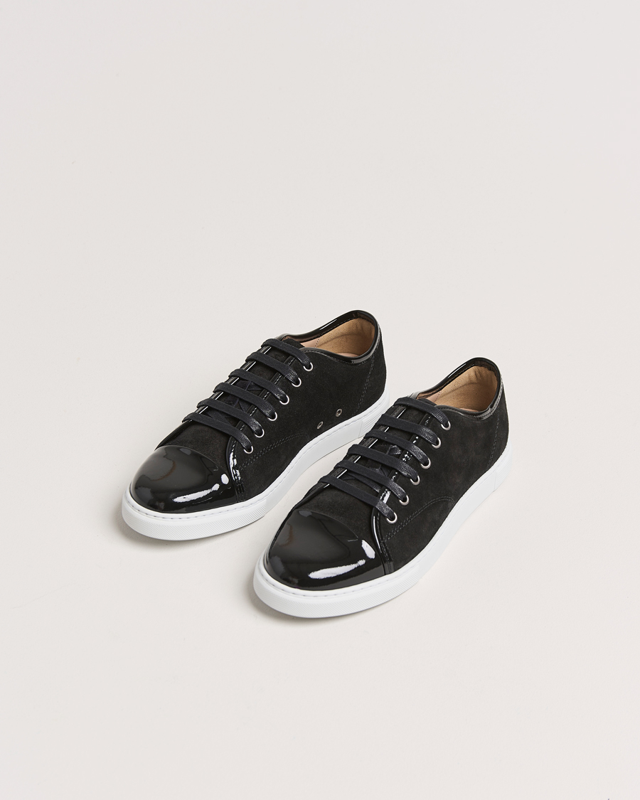 Uomini | Lanvin Womens Patent Cap Toe Sneaker Black | Lanvin | Womens Patent Cap Toe Sneaker Black