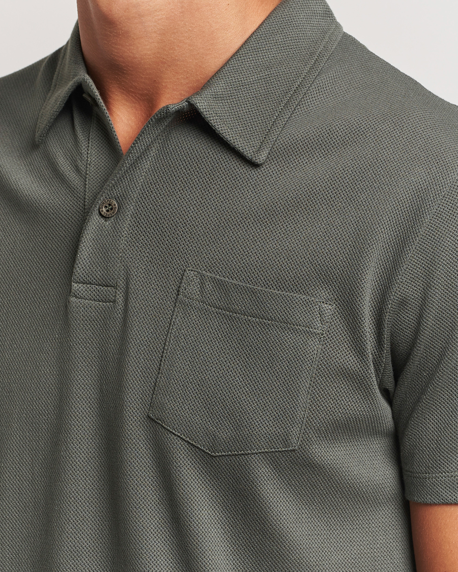 Uomini | Polo | Sunspel | Riviera Polo Shirt Drill Green