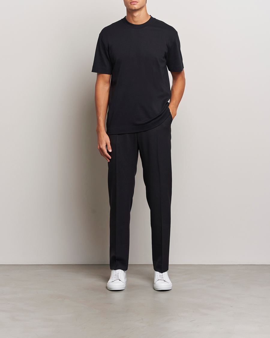 Uomini | T-shirt | Sunspel | Heavy Weight Supima Cotton T-Shirt Black