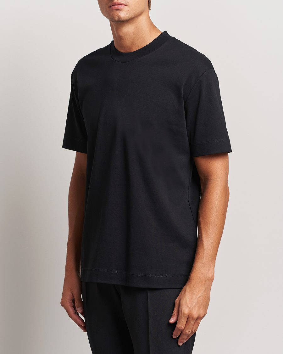 Uomini | T-shirt | Sunspel | Heavy Weight Supima Cotton T-Shirt Black