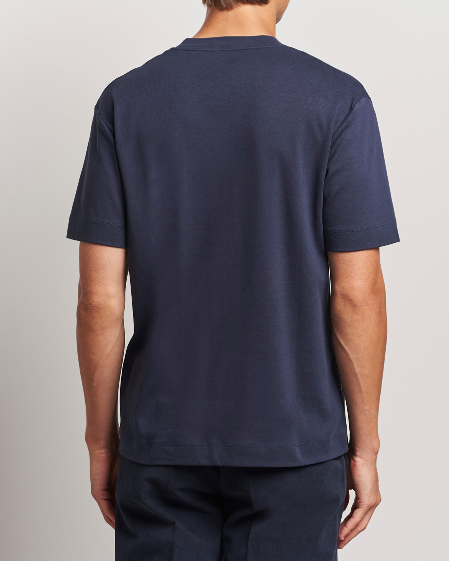 Uomini | T-shirt | Sunspel | Heavy Weight Supima Cotton T-Shirt Navy