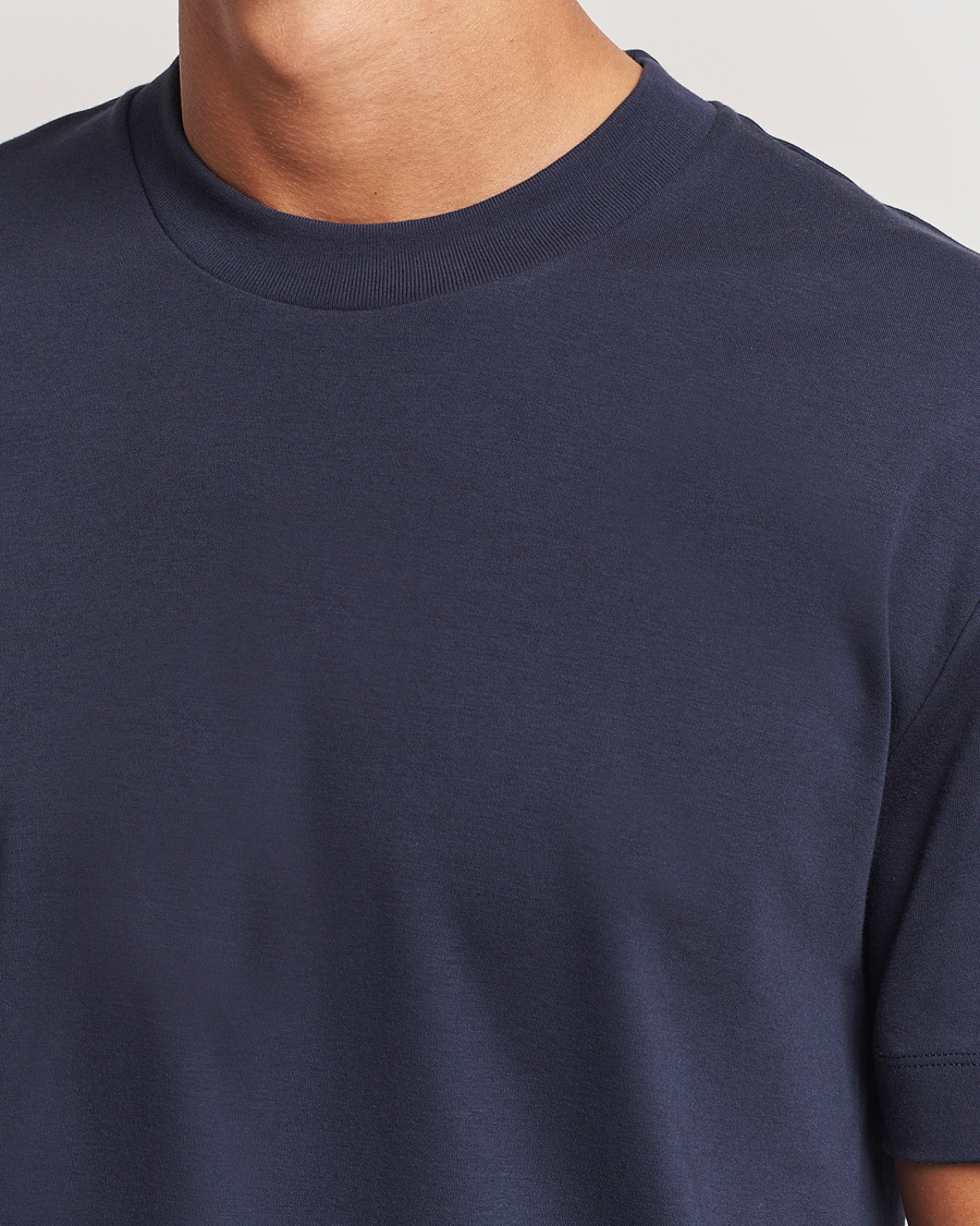 Uomini | T-shirt | Sunspel | Heavy Weight Supima Cotton T-Shirt Navy
