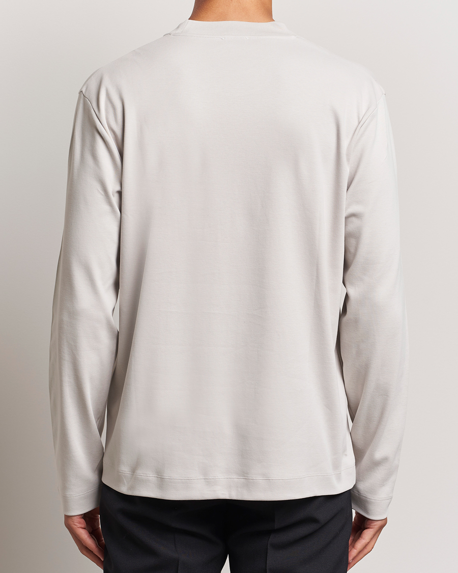 Uomini | T-shirt | Sunspel | Heavyweight Mock Neck Long Sleeve T-Shirt Putty