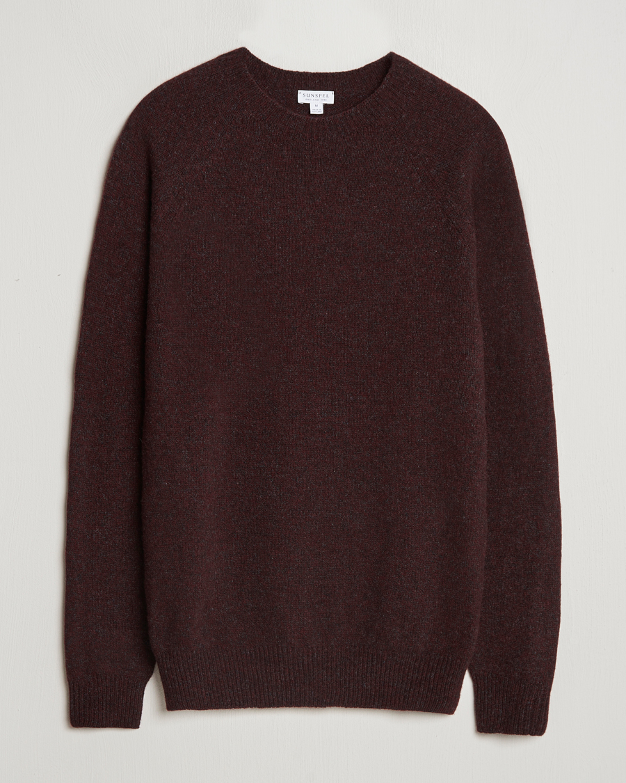 Uomini | Maglieria | Sunspel | Lambswool Crewneck Port Twist
