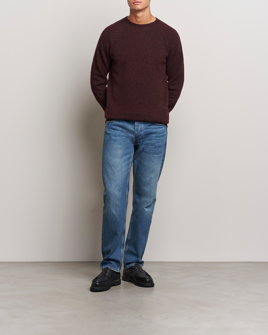 Uomini | Maglieria | Sunspel | Lambswool Crewneck Port Twist