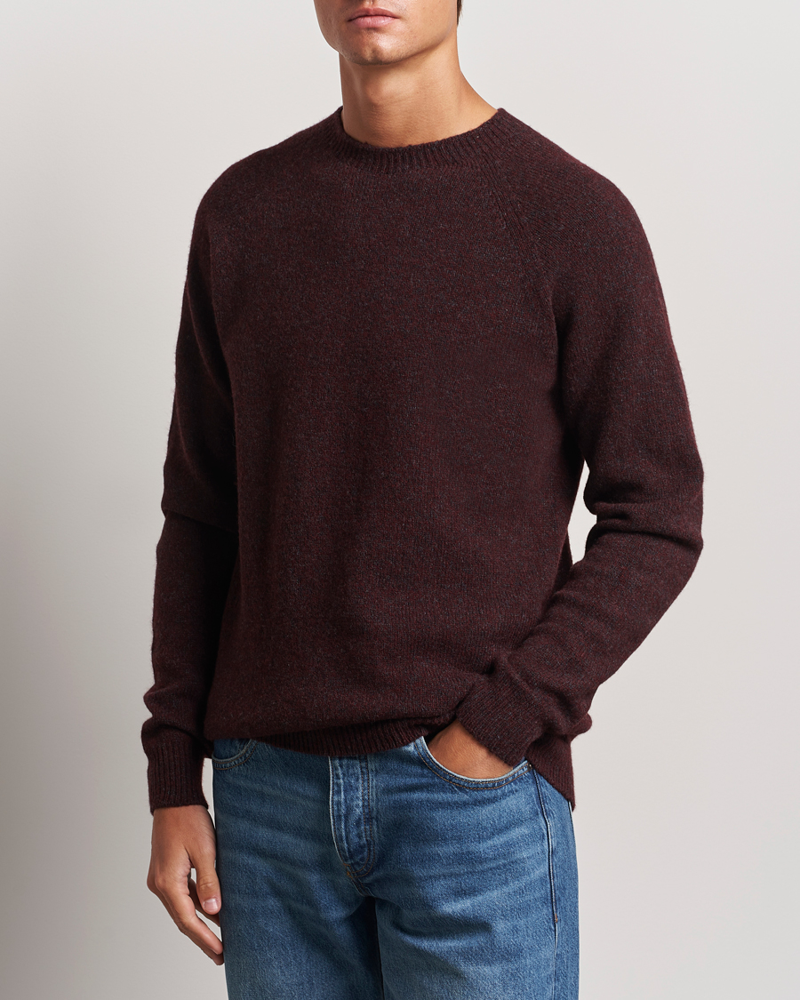 Uomini | Maglieria | Sunspel | Lambswool Crewneck Port Twist