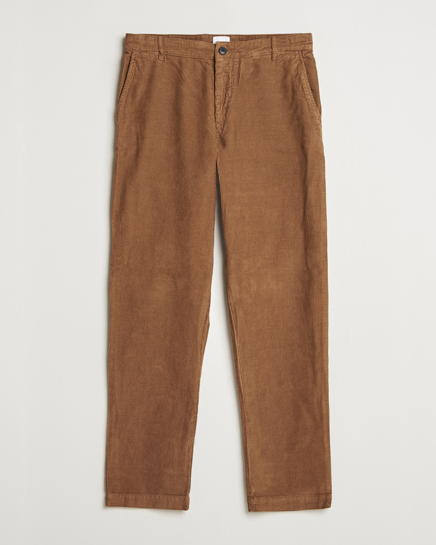 Uomini | Pantaloni | Sunspel | Corduroy Chore Trousers Sandstone