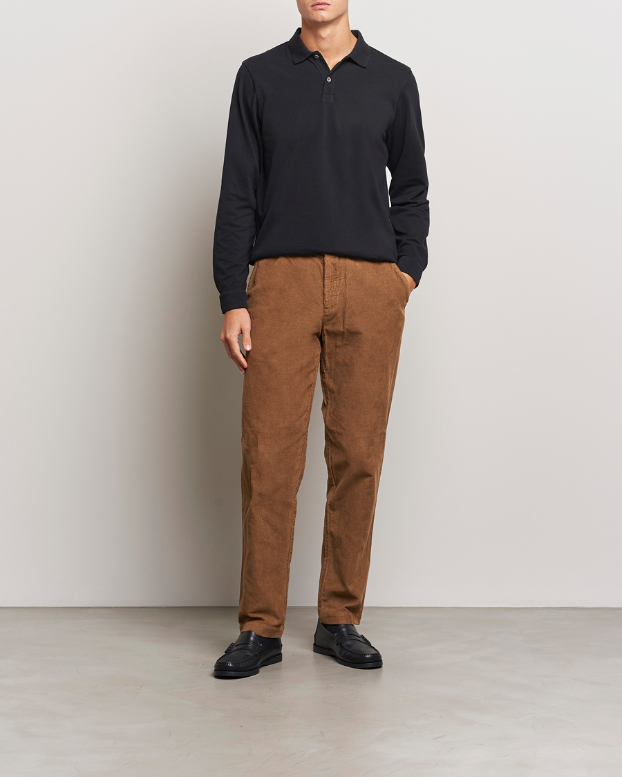 Uomini | Pantaloni | Sunspel | Corduroy Chore Trousers Sandstone