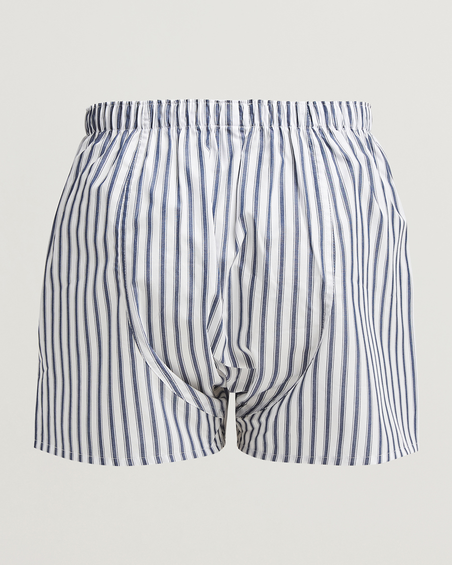 Uomini | Biancheria intima | Sunspel | Cotton Stripe Boxer Broken Bar Stripe