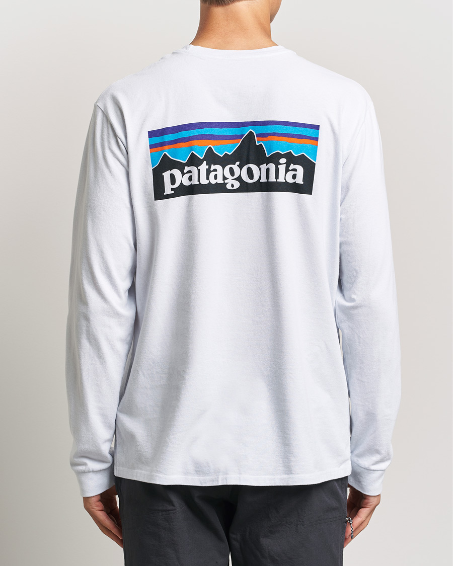 Uomini | T-shirt | Patagonia | P-6 Logo Responsibili LS T-Shirt White
