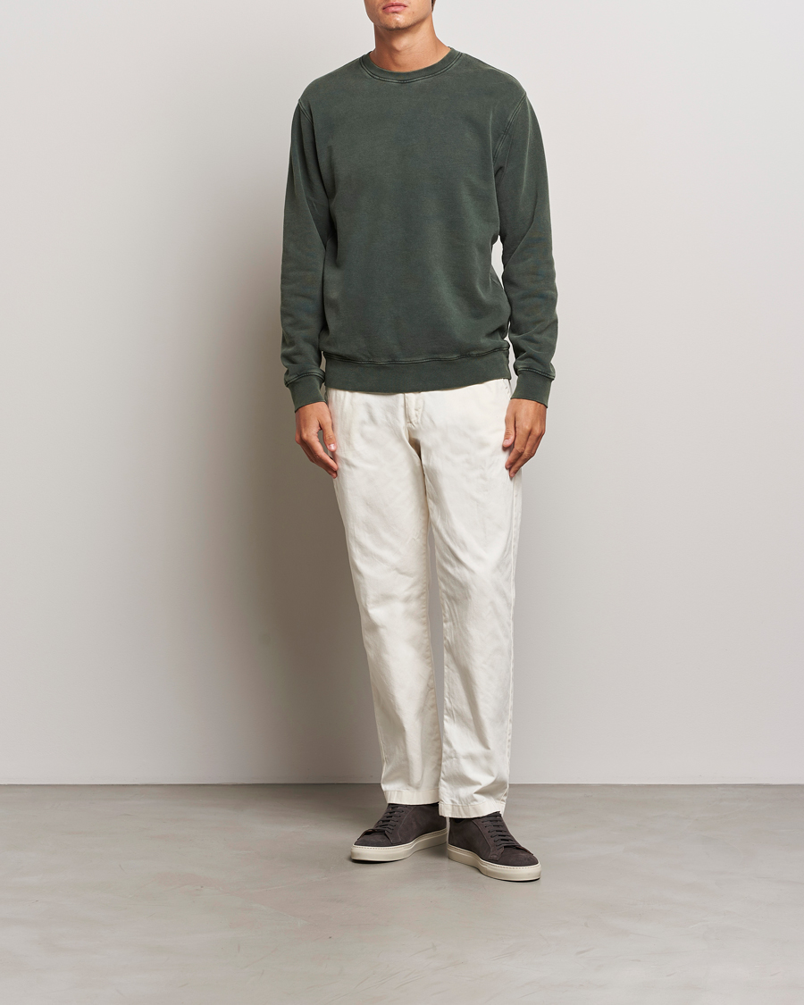Uomini | Maglieria | Colorful Standard | Classic Organic Crew Neck Sweat Midnight Forest