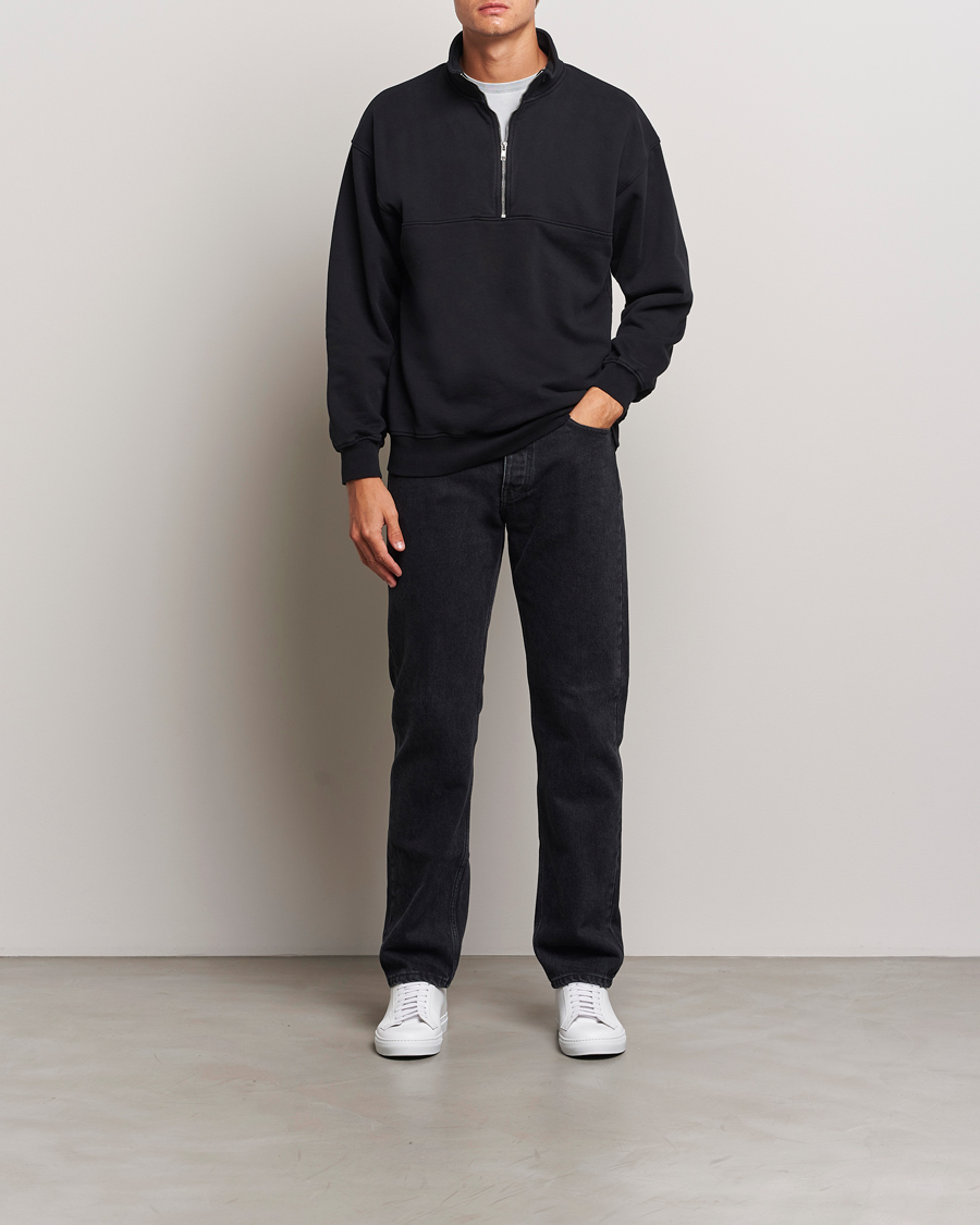 Uomini | Maglieria | Colorful Standard | Classic Organic Half-Zip Deep Black