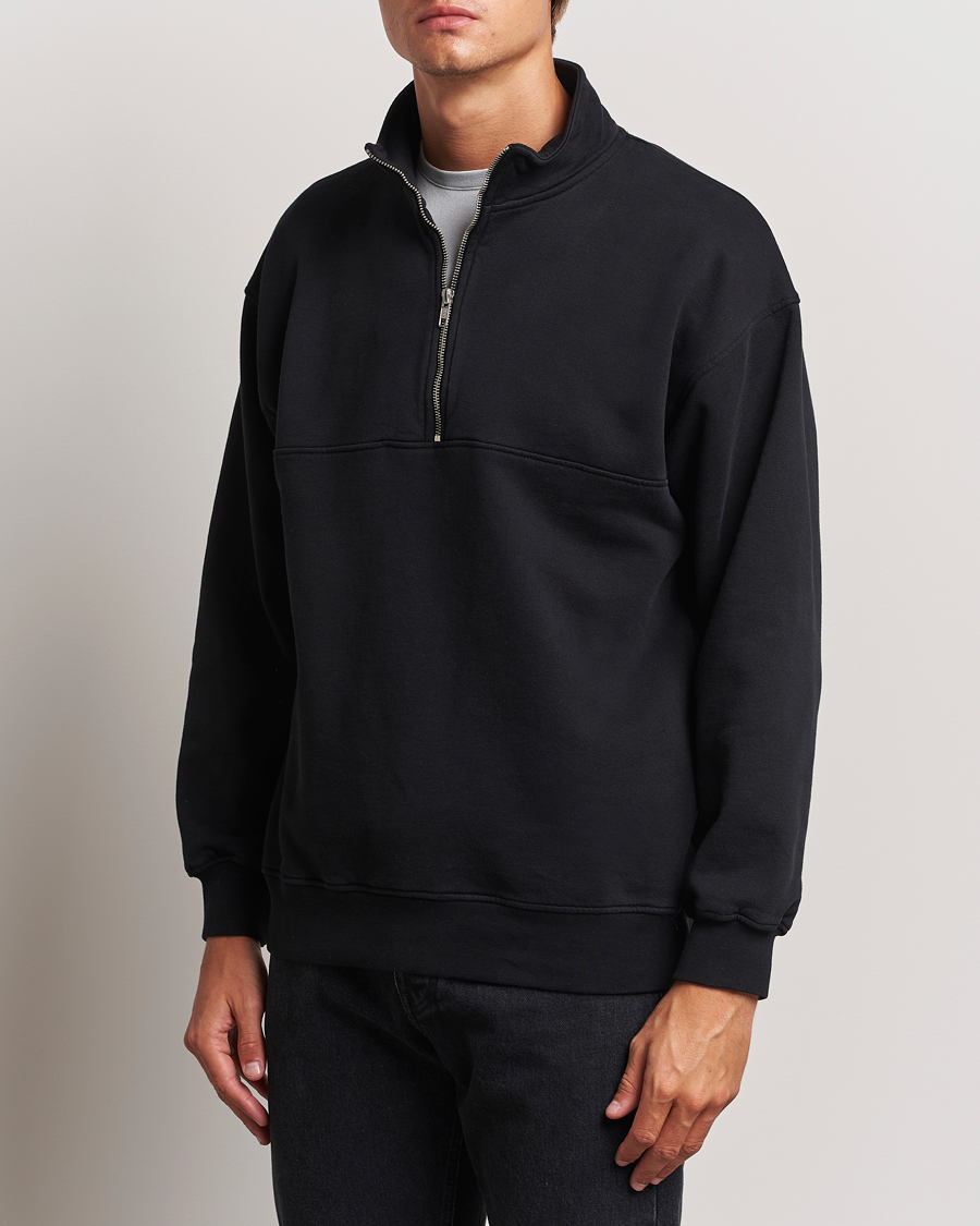 Uomini | Maglieria | Colorful Standard | Classic Organic Half-Zip Deep Black