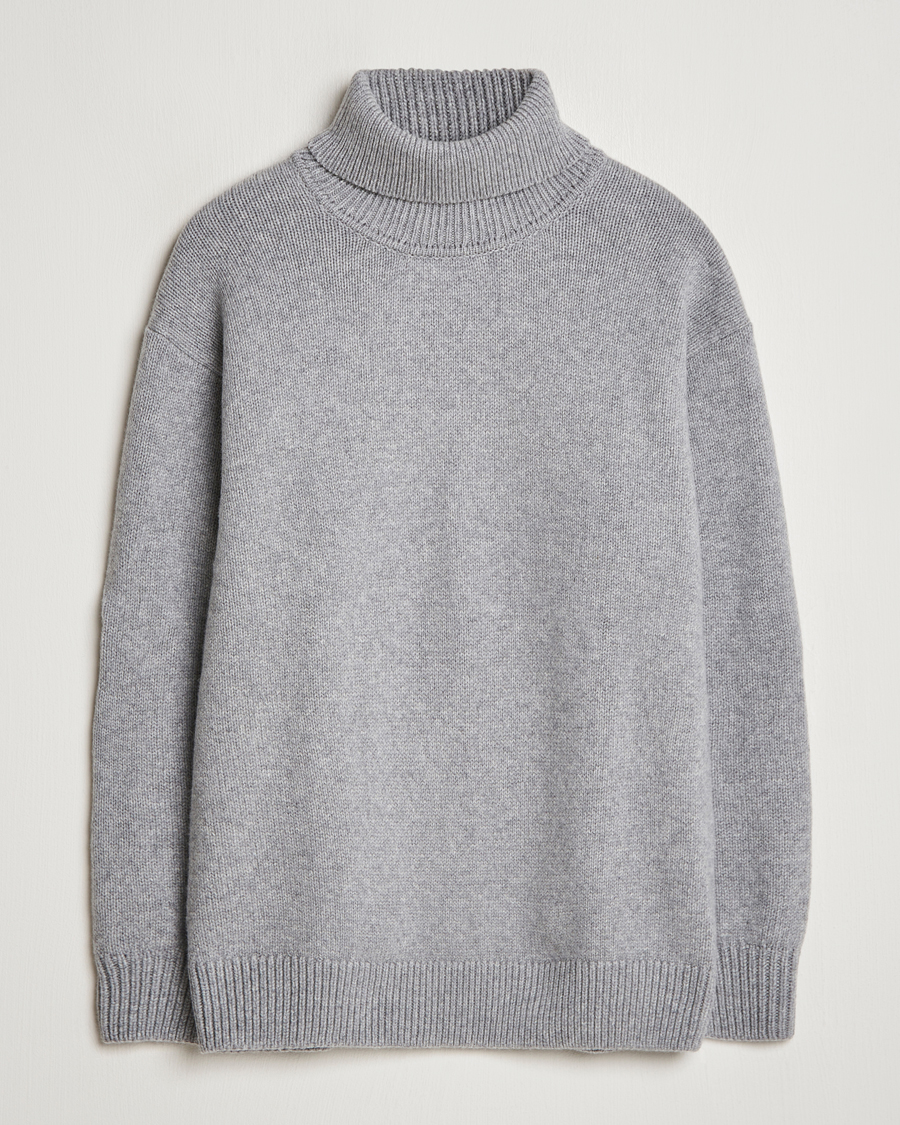 Uomini | Maglieria | Colorful Standard | Merino Wool Turtleneck Heather Grey