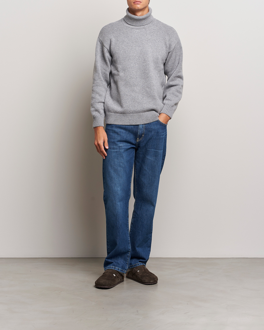 Uomini | Maglieria | Colorful Standard | Merino Wool Turtleneck Heather Grey
