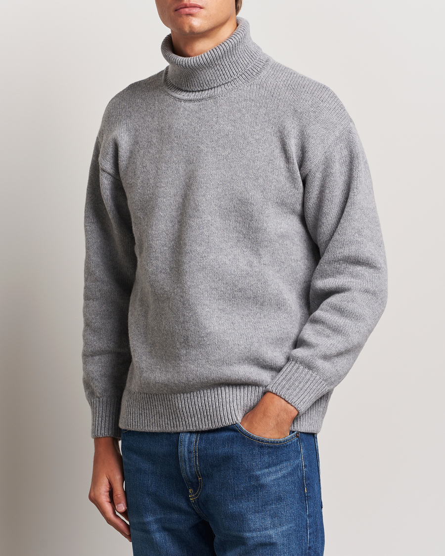 Uomini | Maglieria | Colorful Standard | Merino Wool Turtleneck Heather Grey