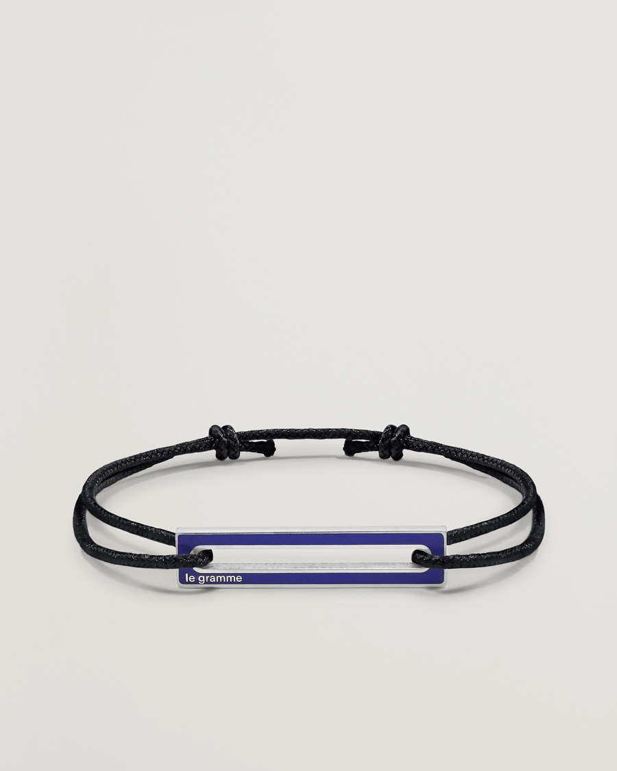 Uomini | Gioielli | LE GRAMME | Lacquered Cord Bracelet Royal Blue
