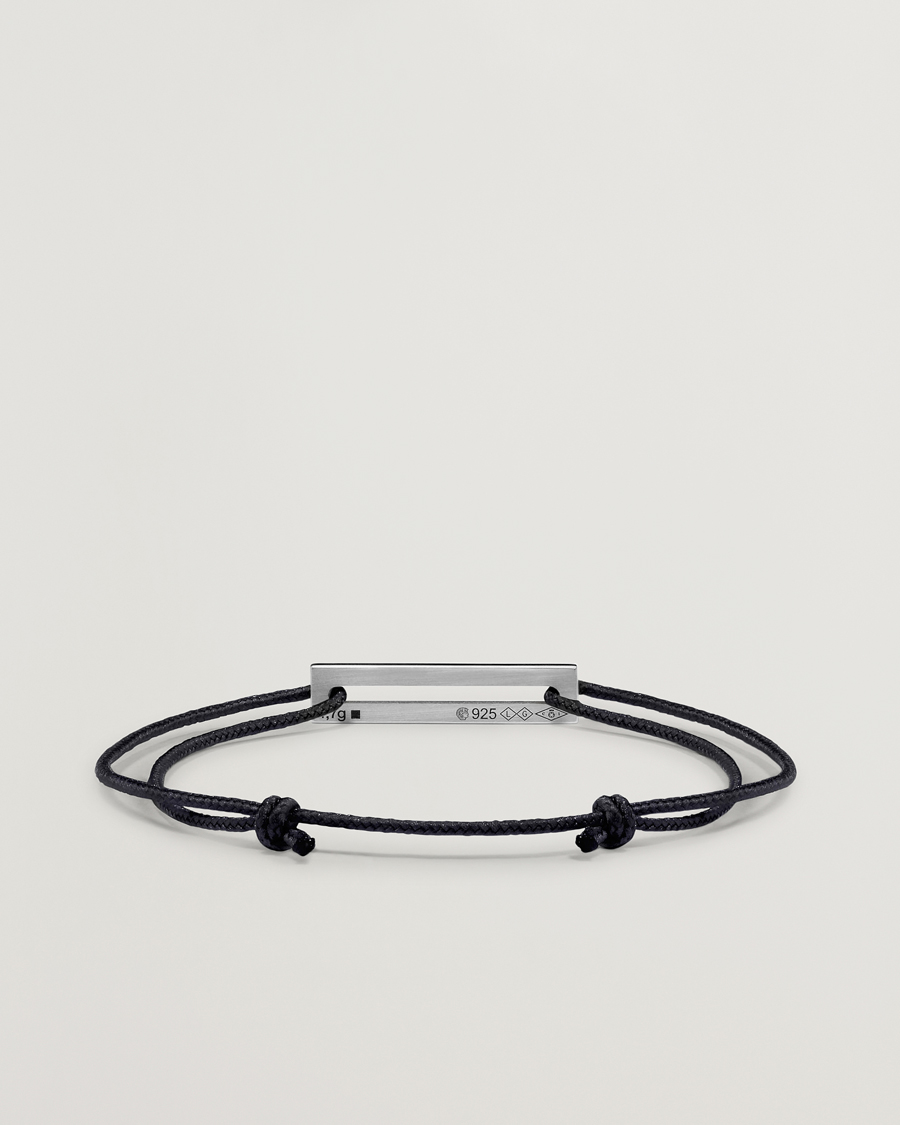 Uomini | Gioielli | LE GRAMME | Lacquered Cord Bracelet Black