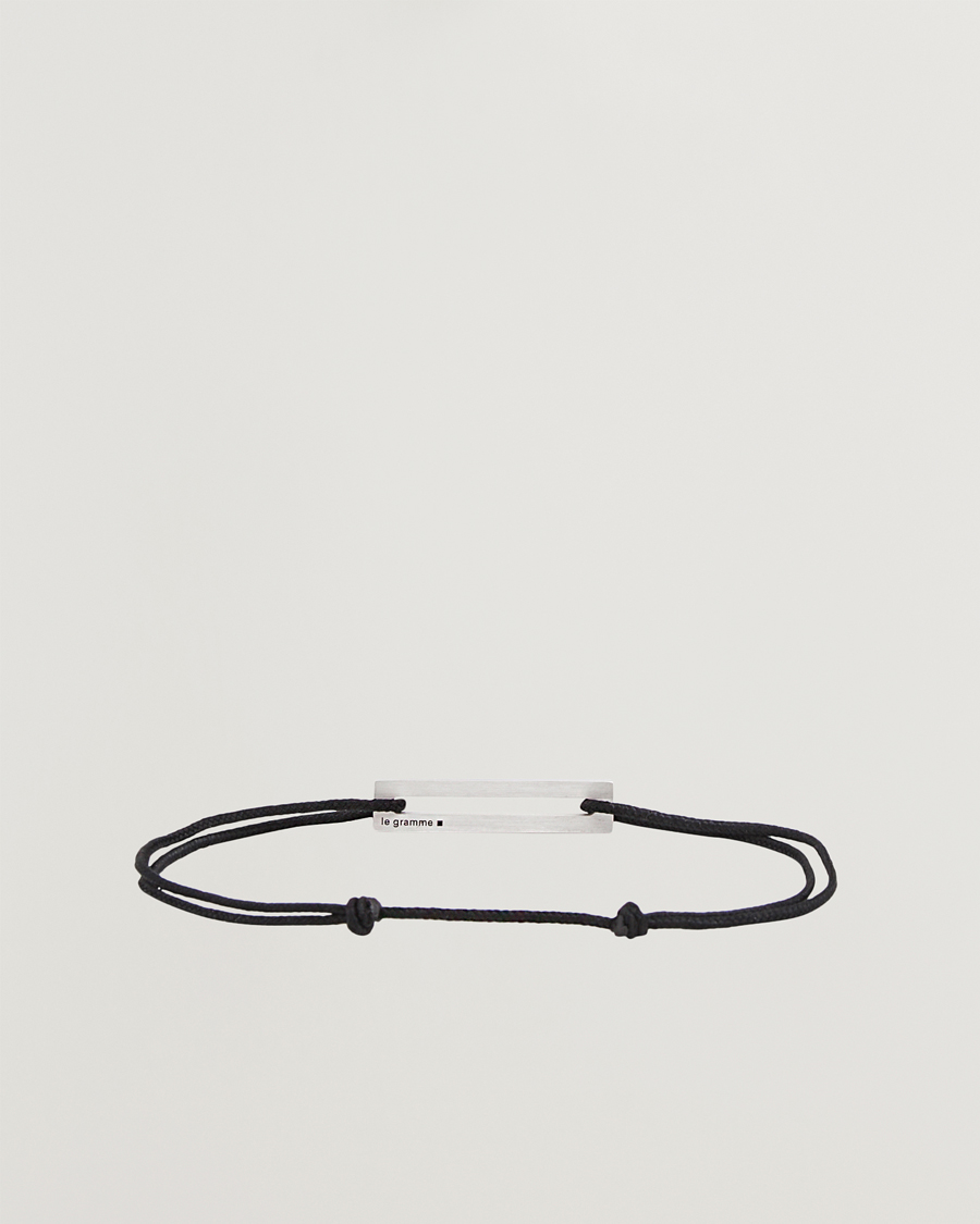 Uomini | Gioielli | LE GRAMME | Lacquered Cord Bracelet Black