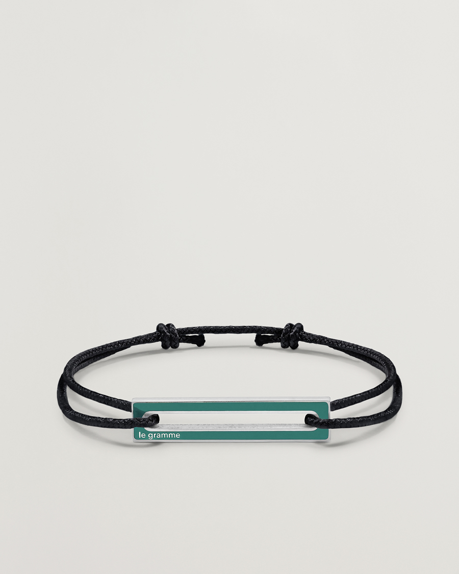Uomini | Gioielli | LE GRAMME | Lacquered Cord Bracelet Green