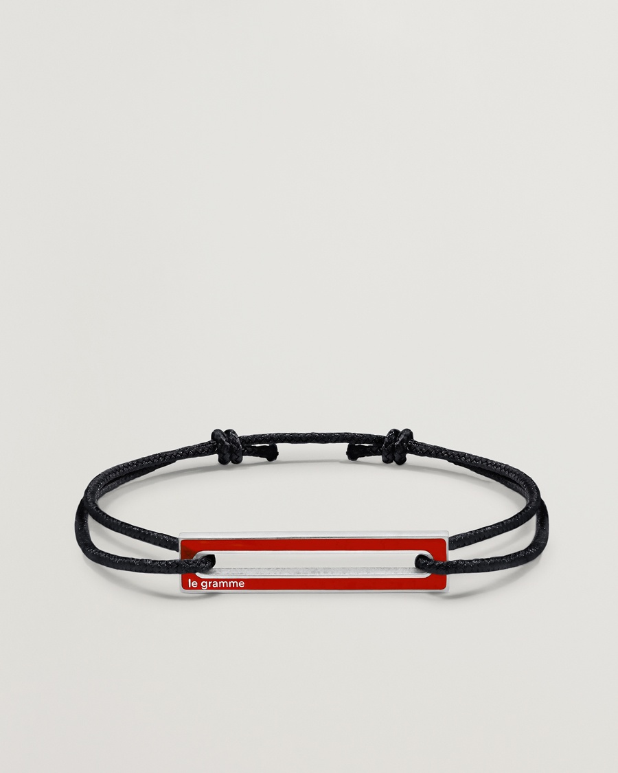 Uomini | Gioielli | LE GRAMME | Lacquered Cord Bracelet Red