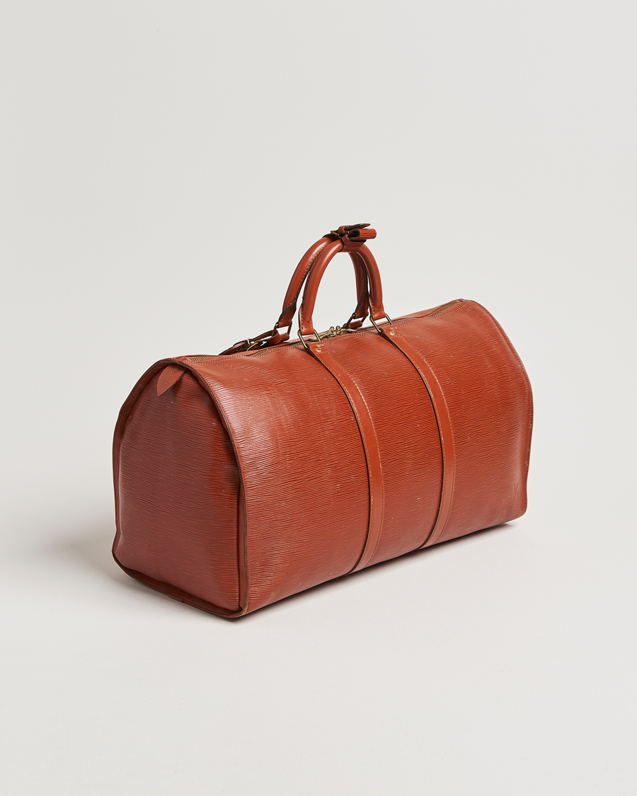 Uomini | Louis Vuitton Pre-Owned Keepall 50 Epi Leather Travel Bag Brown | Louis Vuitton Pre-Owned | Keepall 50 Epi Leather Travel Bag Brown