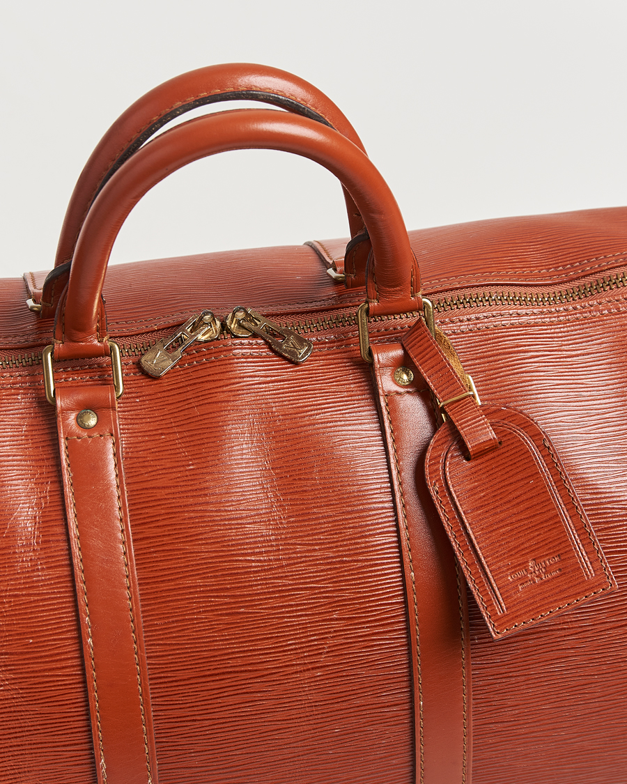 Uomini | Louis Vuitton Pre-Owned Keepall 50 Epi Leather Travel Bag Brown | Louis Vuitton Pre-Owned | Keepall 50 Epi Leather Travel Bag Brown