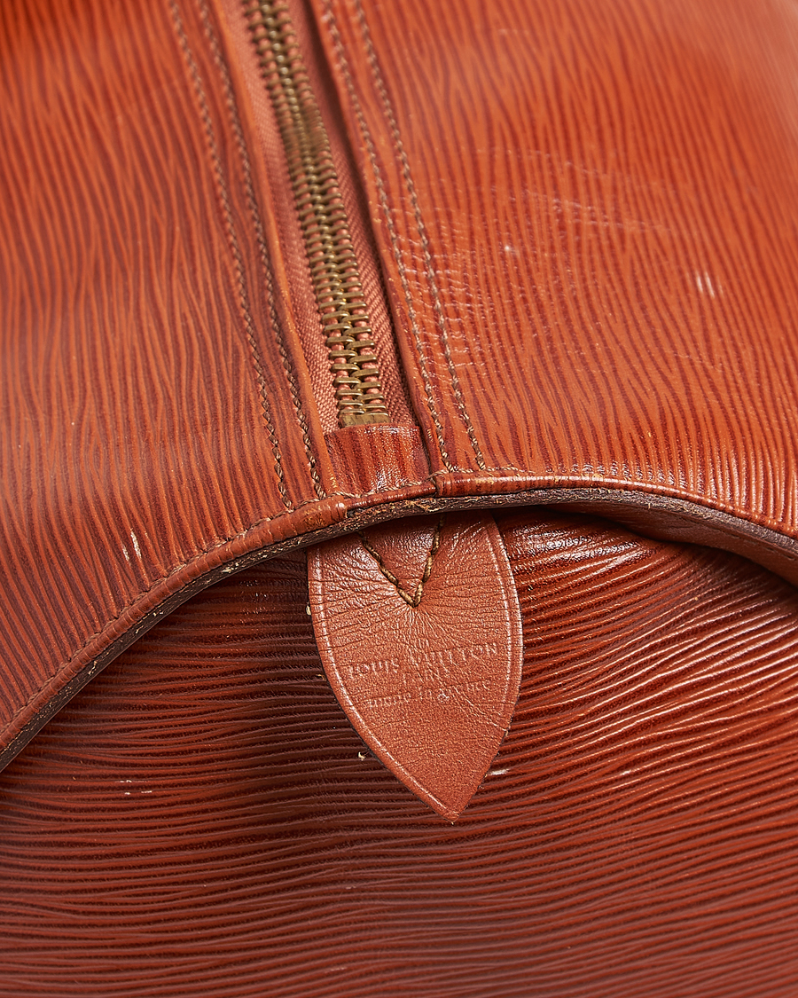 Uomini | Louis Vuitton Pre-Owned Keepall 50 Epi Leather Travel Bag Brown | Louis Vuitton Pre-Owned | Keepall 50 Epi Leather Travel Bag Brown