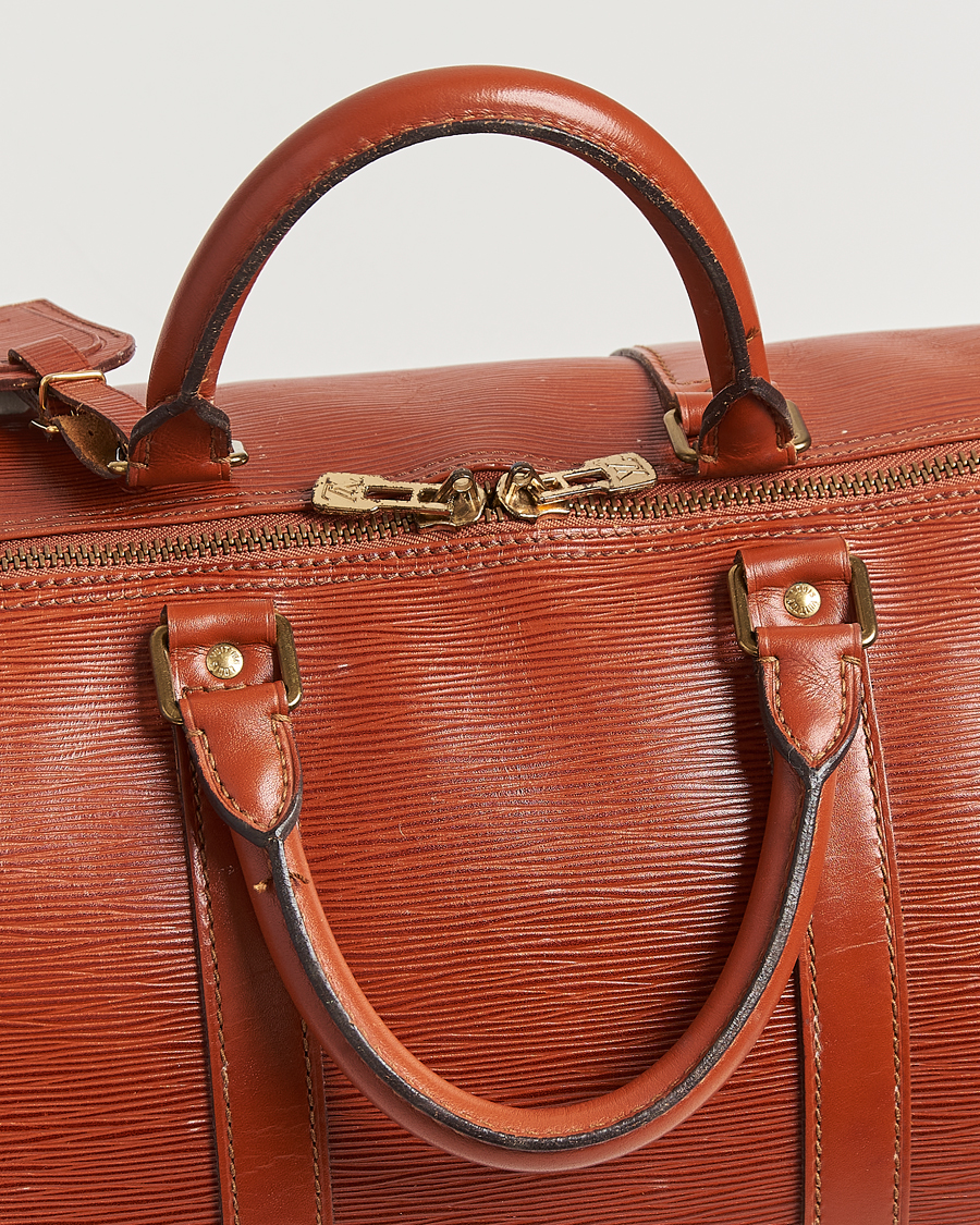 Uomini | Louis Vuitton Pre-Owned Keepall 50 Epi Leather Travel Bag Brown | Louis Vuitton Pre-Owned | Keepall 50 Epi Leather Travel Bag Brown